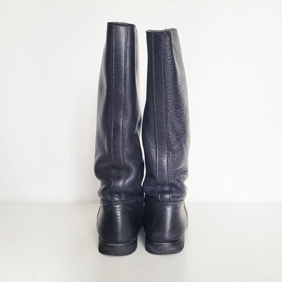 Roots Tall Black Leather Boots - Size 6 - Picture 3 of 8